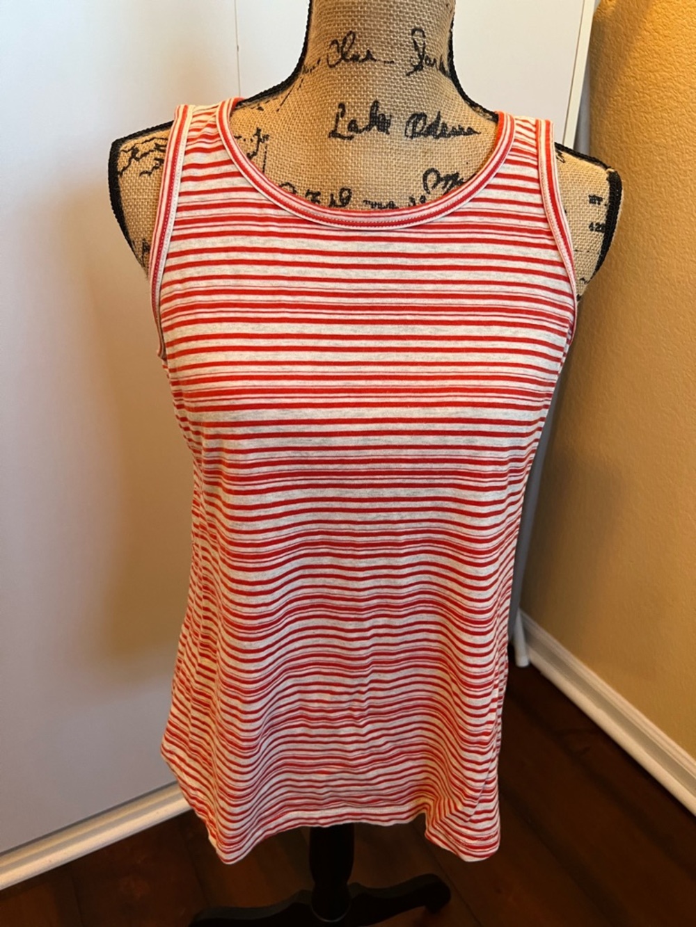 Cabi Style #5761 Tangerine and White Tank Top